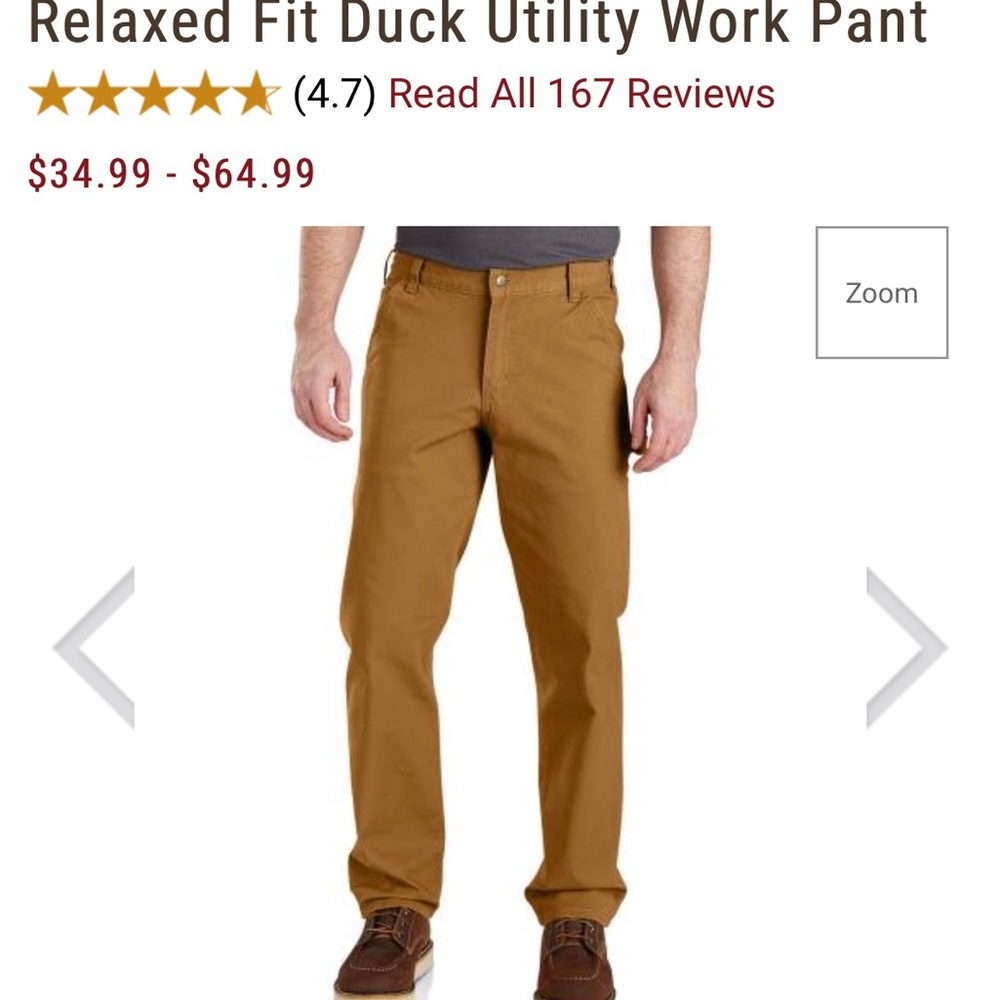 Carhartt duck utility work pant.